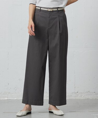 【洗える】20チノストレッチ ワイドパンツ