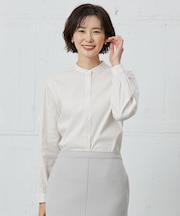 【洗える】BEZ VEGA バンドカラー ブラウス