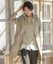 【撥水・洗える】Artirosa スタンドカラー ロング丈 コート