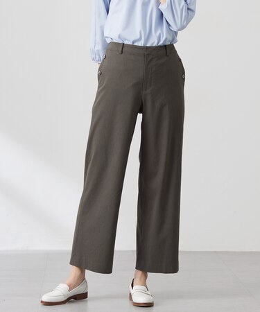 【セットアップ対応・洗える】セルロースリネンストレッチ ワイド パンツ