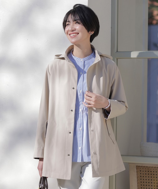 【洗える・撥水】ドライツイルストレッチ フーディ アウター