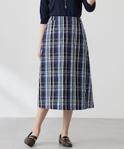 【洗える】ECO DOBBY チェック スカート