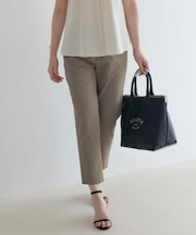 【洗える・接触冷感・UVケア・吸水速乾・防透け】麻シェルドライ テーパード パンツ