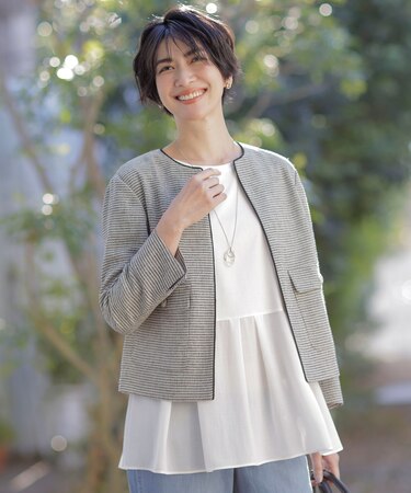 【洗える】Calameraリングメッシュ ジャケット