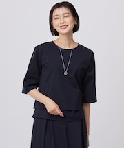 【洗える】トリコットジャージー カットソー