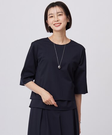 【洗える】トリコットジャージー カットソー