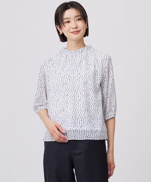 【洗える】hand drawn dots ボトルネック カットソー