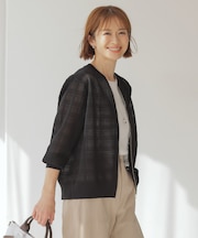 【洗える】SHEER JACQUARD ニット ブルゾン