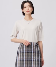 【洗える】RAYON ELITE STRETCH クルーネック ニット