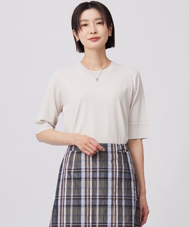 【洗える】RAYON ELITE STRETCH クルーネック ニット
