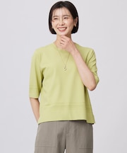 【洗える】RAYON ELITE STRETCH クルーネック ニット