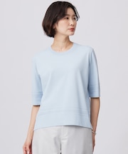 【洗える】RAYON ELITE STRETCH クルーネック ニット