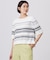 【洗える】RAYON ELITE STRETCH ボーダー ニットT