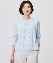 【洗える】RAYON ELITE STRETCH クルーネック カーディガン