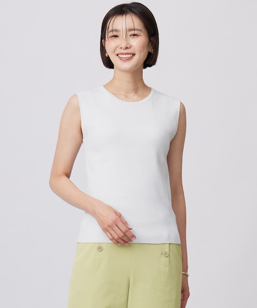 【WEB限定カラーあり・洗える】FINE SLEEVELESS ニット タンクトップ
