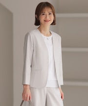 【セットアップ対応・洗える・UVケア・吸水速乾】OXIJEWELストレッチ ノーカラー ジャケット