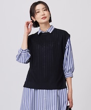 【洗える】Vis/Peスパーク クルーネック ニット ベスト