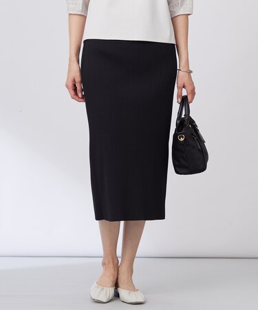 【洗える】リブ ナロー スカート