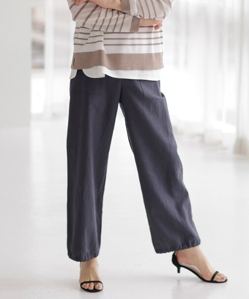 【洗える】フィブリルツイル ベイカーパンツ