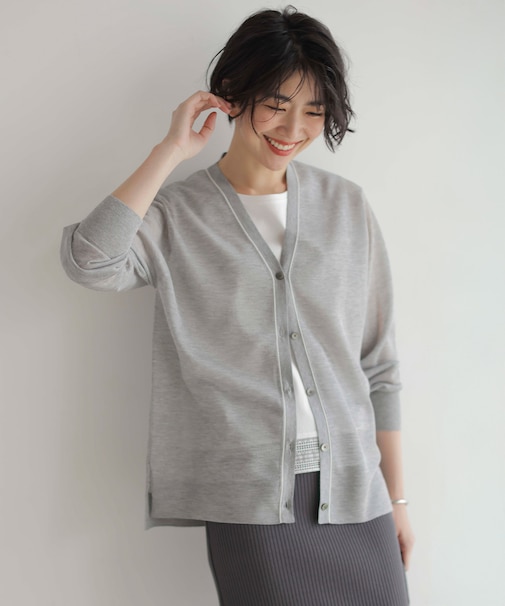 【WEB限定カラーあり・洗える】Vis/Peスパーク ニット カーディガン
