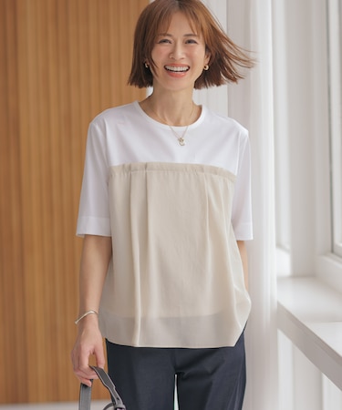 【洗える】ドッキングジャージー ビスチェライク プルオーバー