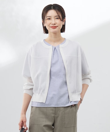 【洗える】SHEER LIGHT ニット ブルゾン