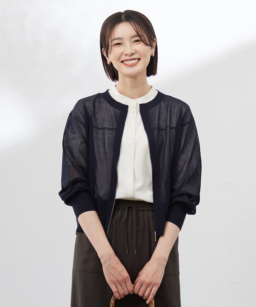 【洗える】SHEER LIGHT ニット ブルゾン