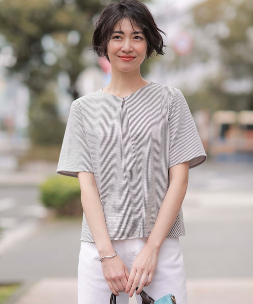 【洗える・抗菌防臭・吸水速乾】サッカージャージー ペプラム カットソー