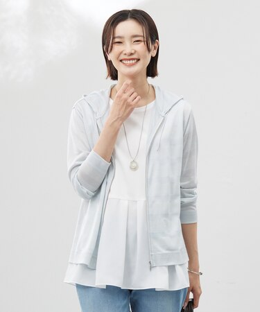 【洗える】シアーライトパーカー