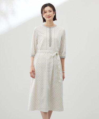 【洗える】ジオメトリックプリント ワンピース