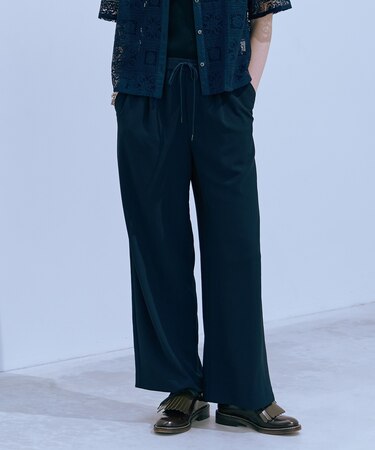 【洗える・接触冷感・吸水速乾】Lightジョーゼット ワイド パンツ