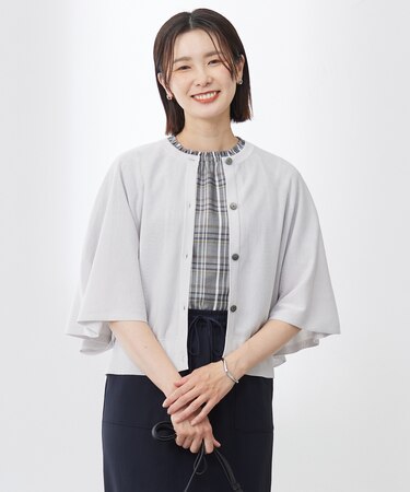 【洗える・抗菌防臭】COTTON ACETATE DRY バタフライスリーブ カーディガン