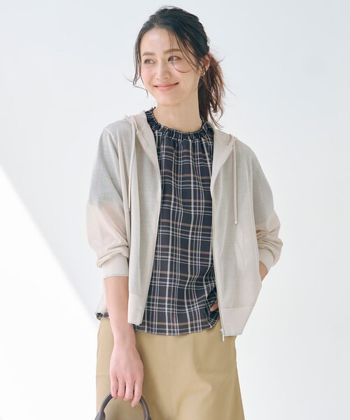 タグなし試着のみ　ジェイプレス　SHEER LIGHT KNIT ラメ パーカー WEB限定カラーあり・洗える】SHEER LIGHT KNIT ラメ パーカー｜ジェイ