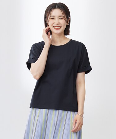 【WEB限定カラーあり・洗える】コットンスムース ハシゴレース カットソー
