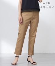 【WEB限定・洗える】シャンブレーサテン テーパード パンツ