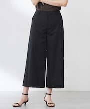 【洗える】ソフトシャンブレー クロップド パンツ