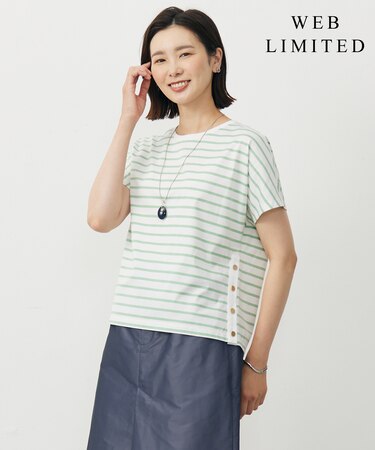 【WEB限定カラーあり・洗える】ULTIM天竺ボーダー カットソー