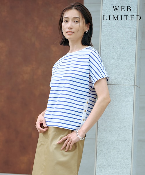 tシャツ 「WEB限定カラーあり・洗える」ULTIM天竺ボーダー カットソー レディース WEB限定カラーあり・洗える】ULTIM天竺ボーダー カットソー