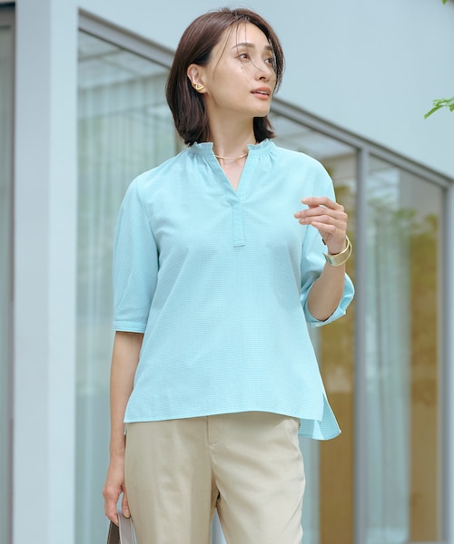 J.press【洗える】LIBERTY クルーネック ブラウス 洗える】LIBERTY ボートネック ブラウス｜ジェイ・プレスの通販｜&mall