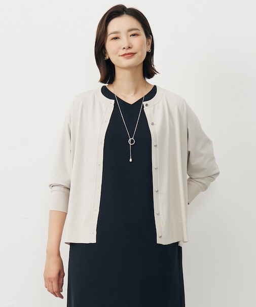 【洗える】レーヨンストレッチ カーディガン