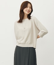 【WEB限定カラーあり・洗える・抗菌防臭】COTTON POLYESTER ドルマンスリーブ ニット