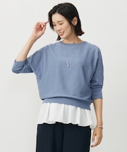 【WEB限定カラーあり・洗える・抗菌防臭】COTTON POLYESTER ドルマンスリーブ ニット