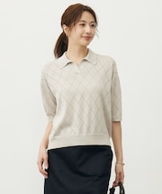 【洗える・抗菌防臭】COTTON POLYESTER ポロ ニット