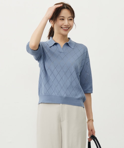 洗える・抗菌防臭】COTTON POLYESTER ポロ ニット｜ジェイ