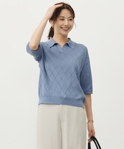 【洗える・抗菌防臭】COTTON POLYESTER ポロ ニット