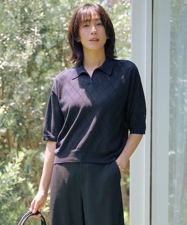 【洗える・抗菌防臭】COTTON POLYESTER ポロ ニット