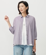 【洗える】ウォッシャブルキュプラツイル シャツ