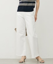 【洗える】BASIC STRETCH DENIM ワイド ストレート デニム
