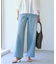 【洗える】BASIC STRETCH DENIM ワイド ストレート デニム