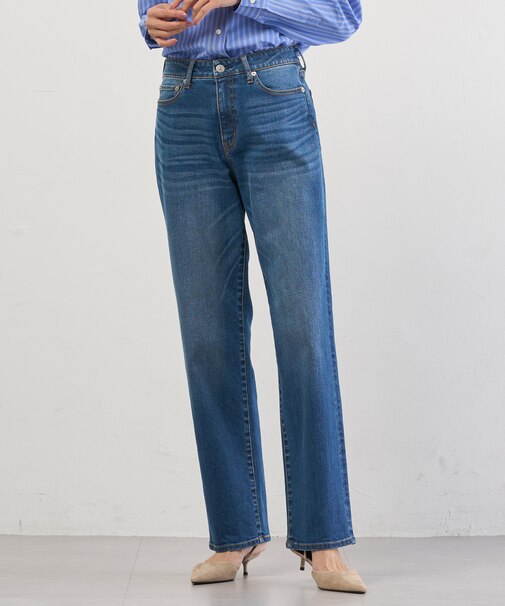 【洗える】BASIC STRETCH DENIM ボーイフィット デニム